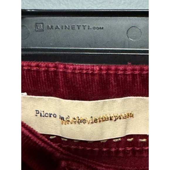 Pilcro Anthropologie Corduroy Burgundy Skinny Zip Ankle Pants Women's Size 29 - Picture 4 of 9